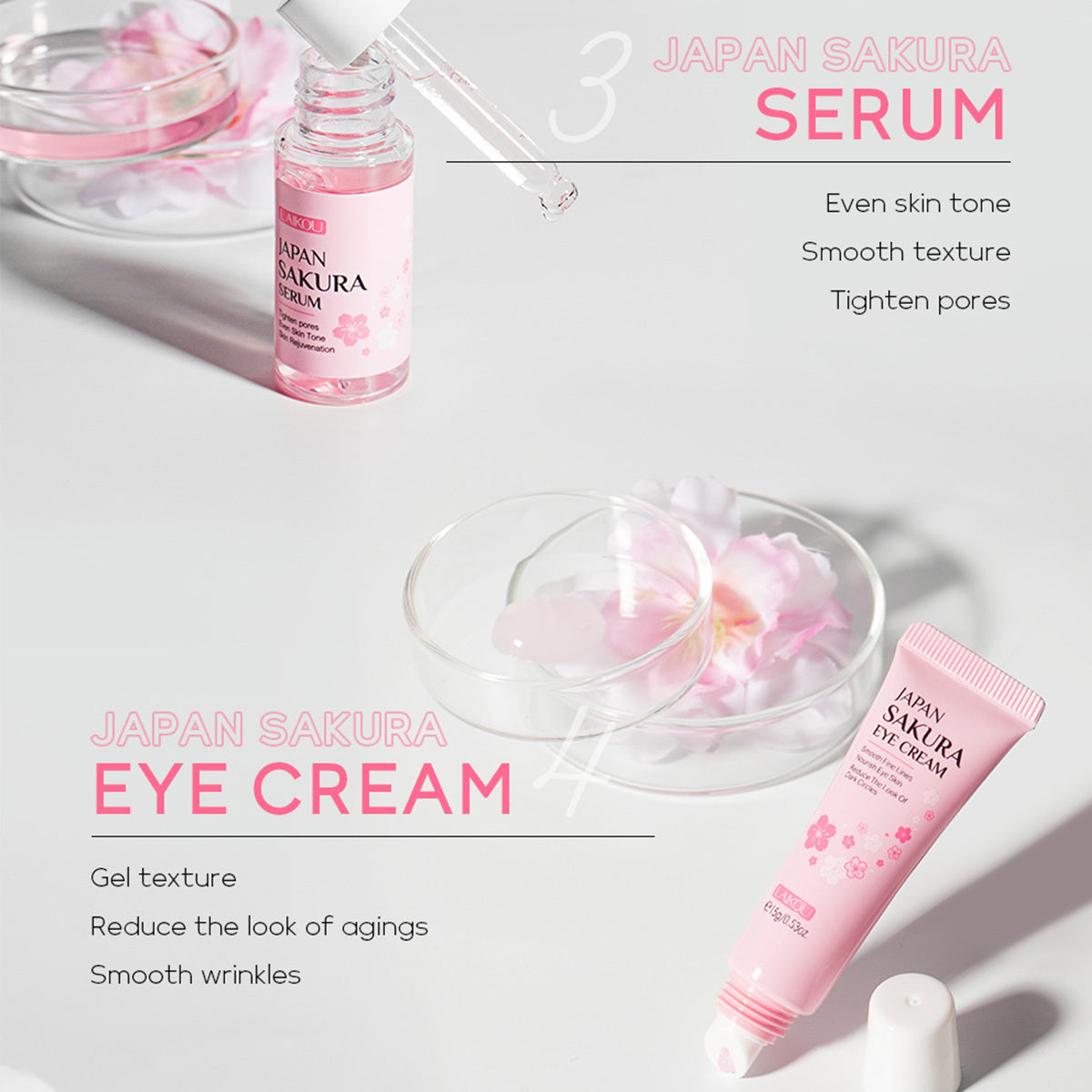 Skin Care Set 6 pcs JAPAN SAKURA - TSA-friendly