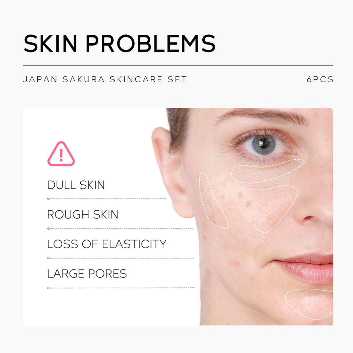 Skin Care Set 6 pcs JAPAN SAKURA - TSA-friendly